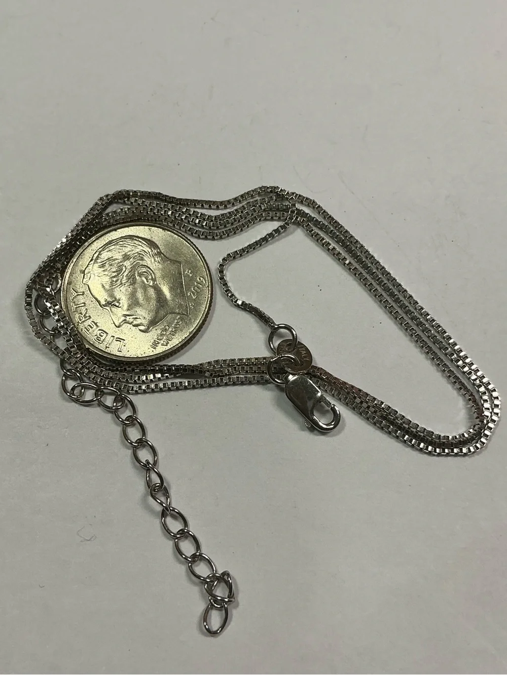 Sterling Silver Italian Chain Necklace . 19 to 21 inches long